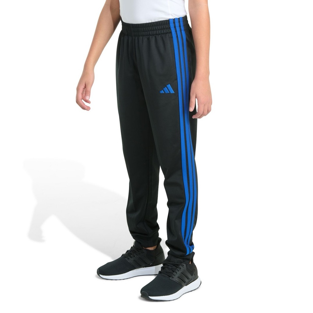 Adidas Kids Black Joggers with Blue Accents